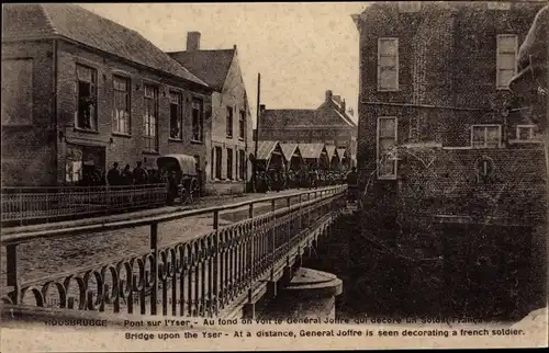 Ak Rousbrugge Roesbrugge Haringe Westflandern, Pont sur l'Yser, General Joffre