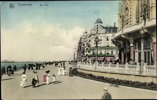 Ak Oostende Ostende Westflandern, De Dijk, Promenade