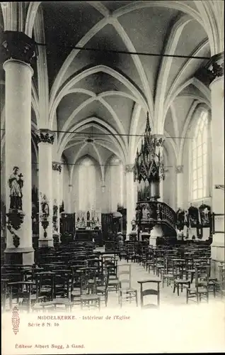 Ak Middelkerke Westflandern, Interieur de l'Eglise