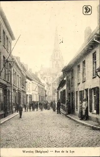 Ak Wervik Wervicq Westflandern, Rue de la Lys