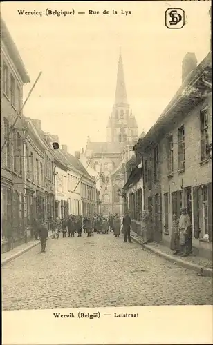 Ak Wervik Wervicq Westflandern, Rue de la Lys