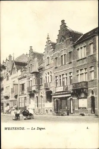 Ak Westende Westflandern, La Digue