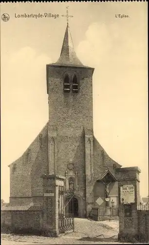 Ak Lombardsijde Lombartzyde Village Westflandern, l'Eglise