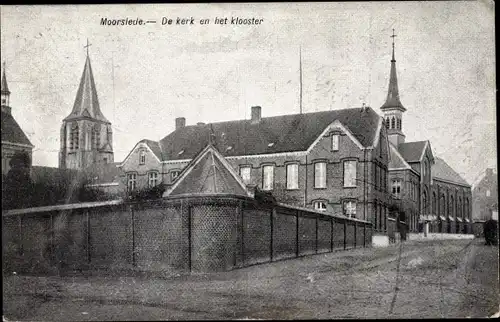 Ak Moorslede Westflandern, De kerk en het klooster