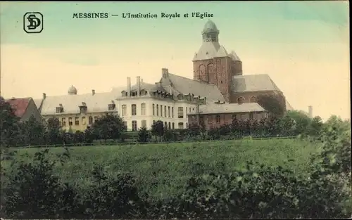 Ak Messines Mesen Westflandern, L'Institution Royale et l'Eglise