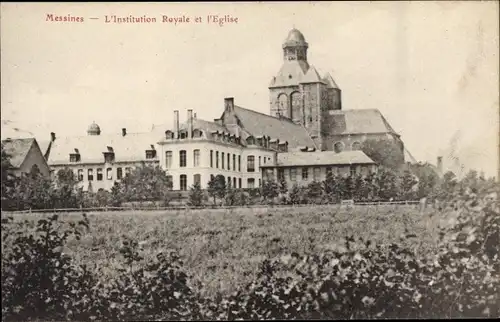 Ak Messines Mesen Westflandern, L'Instition Royale et l'Eglise