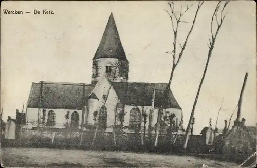 Ak Wercken Werken Kortemark Westflandern, De Kerk