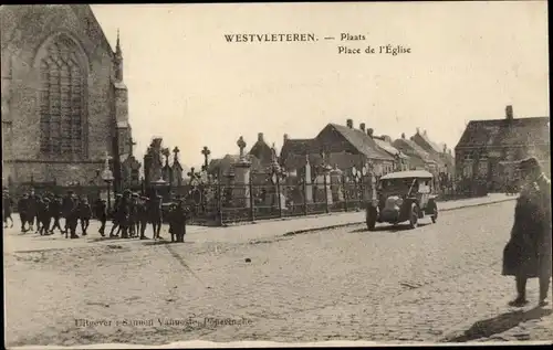 Ak Westvleteren Vleteren Westflandern Belgien, Plaats, Place de l'Eglise