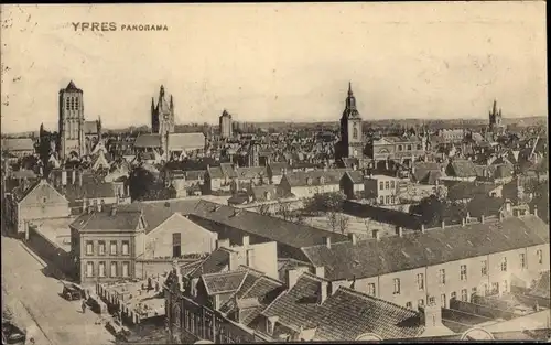 Ak Ypres Ypern Flandern, Panorama