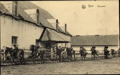 Ak Ypres Ypern Flandern, Rijschool, Reiter