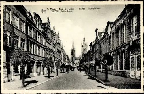 Ak Ypres Ypern Ieper Flandern, Rue de Lille, Rijsselstraat