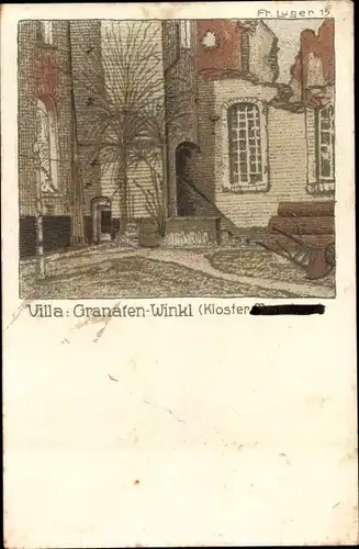 Künstler Ak Messines Mesen Westflandern, Villa: Granaten-Winkl, Kloster