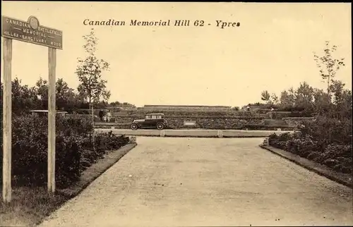 Ak Ypres Ypern Flandern, Canadian Memorial Hill 62