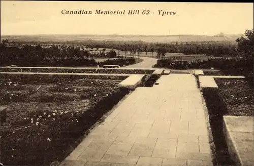 Ak Ypres Ypern Flandern, Canadian Memorial Hill 62