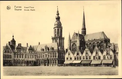 Ak Furnes Veurne Westflandern, Grand'Place