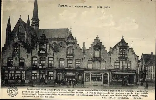 Ak Furnes Veurne Westflandern, Grand'Place, Cote Nord