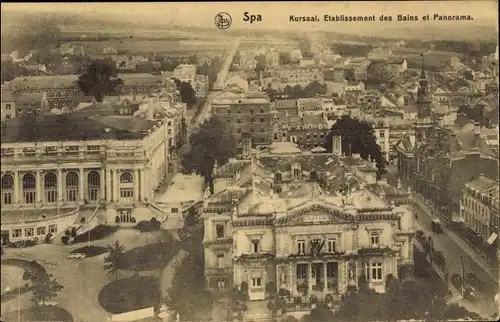 Ak Spa Wallonien Lüttich, Etablissement des Bains, Kursaal, Panorama