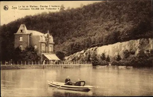 Ak Spa Wallonien Lüttich, Le Lac de Warfaaz, Hotel du Lac