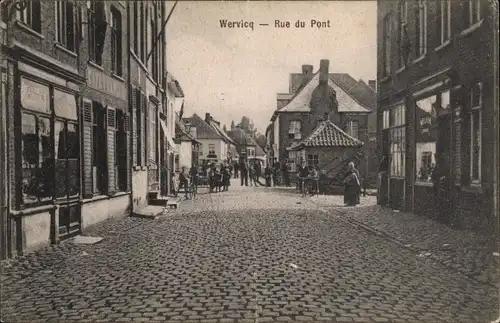 Ak Wervik Wervicq Westflandern, Rue du Pont