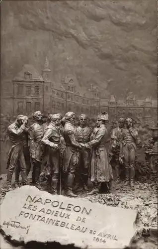 Künstler Ak Mastroianni, D., Les Adieux de Napoleon a Fontainebleau, le 20 Avril 1814