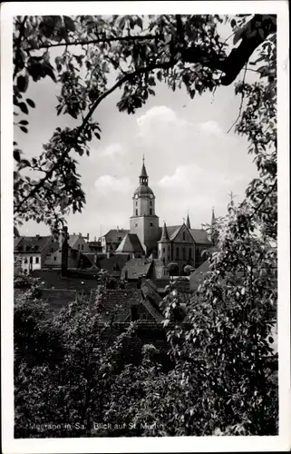 Ak Meerane in Sachsen, Stadtbild, Kirche St. Martin