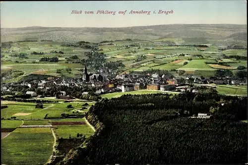 Ak Annaberg Buchholz im Erzgebirge, Blick vom Pöhlberg, Panorama