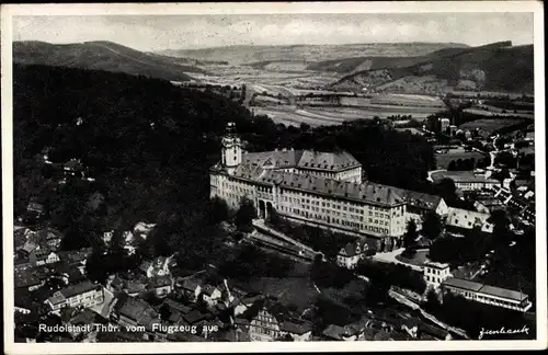 Ak Rudolstadt in Thüringen, Fliegeraufnahme Schloss Heidecksburg