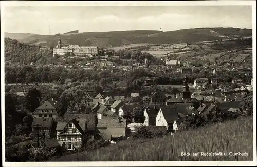 Ak Rudolstadt in Thüringen, Panorama mit Ortsteil Cumbach