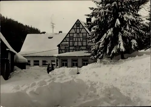 Ak Kleinolbersdorf Altenhain Chemnitz in Sachsen, Gaststätte Sternmühle, Winter