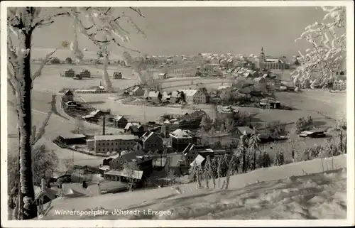 Ak Jöhstadt im Erzgebirge Sachsen, Panorama, Winter