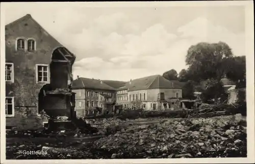 Ak Bad Gottleuba in Sachsen, Zerstörung durch Unwetterkatastrophe am 8. Juli 1927