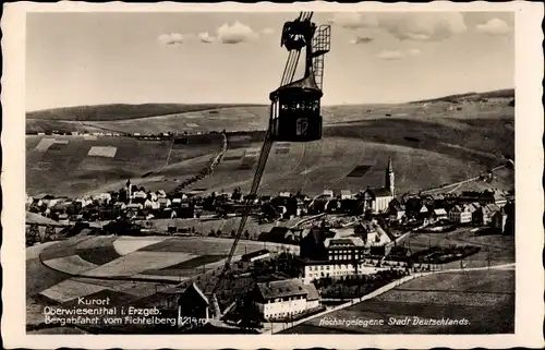 Ak Oberwiesenthal im Erzgebirge Sachsen, Bergabfahrt vom Fichtelberg