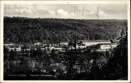 Ak Pirna in Sachsen, Pionier-Kaserne