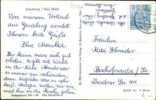 Ak Geraberg in Thüringen, Blick auf den Ort mit Umgebung