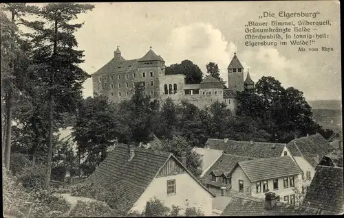 Ak Elgersburg in Thüringen, Die Elgersburg, Gedicht, Teilansicht