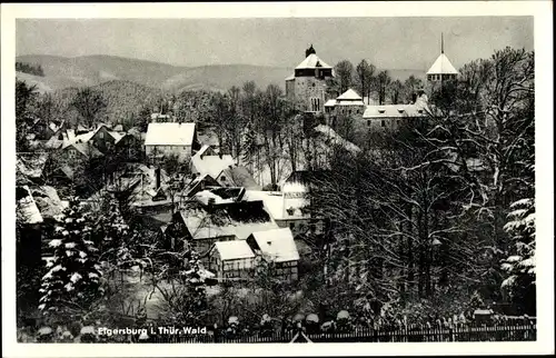 Ak Elgersburg in Thüringen, Teilansicht, Winter, Schnee