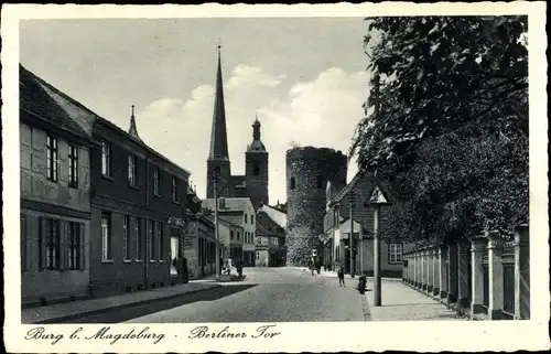 Ak Burg bei Magdeburg, Berliner Tor