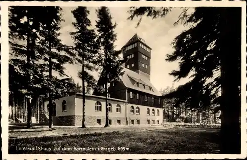 Ak Bärenstein im Erzgebirge, Unterkunftshaus auf dem Bärenstein