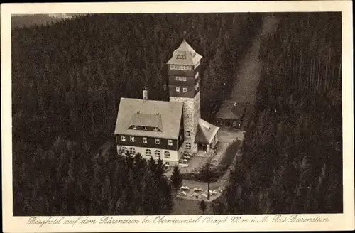 Ak Bärenstein im Erzgebirge, Berghotel auf dem Bärenstein, Fliegeraufnahme