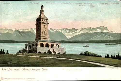 Ak Leoni Berg am Starnberger See in Oberbayern, Bismarckturm