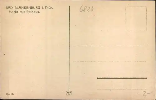 Ak Bad Blankenburg in Thüringen, Marktplatz mit Rathaus