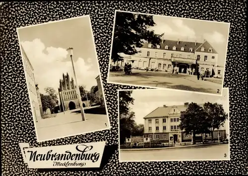 Ak Neubrandenburg in Mecklenburg, Straße der DSF, Friedländer Tor, Bahnhof, Haus des Handwerks