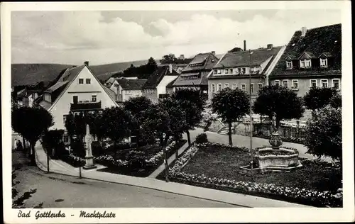 Ak Bad Gottleuba in Sachsen, Marktplatz, Brunnen