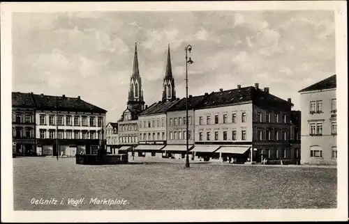 Ak Oelsnitz im Vogtland, Marktplatz