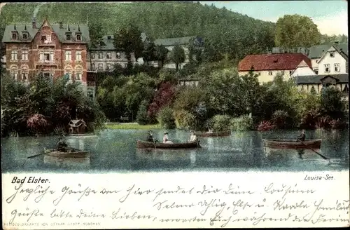 Ak Bad Elster im Vogtland, Louisa-See