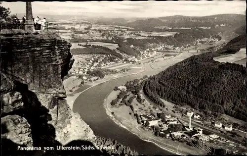 Ak Bad Schandau an der Elbe, Lilienstein, Panorama
