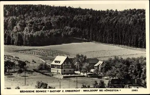 Ak Nikolsdorf Königstein an der Elbe Sächsische Schweiz, Gasthof z. Erbgericht