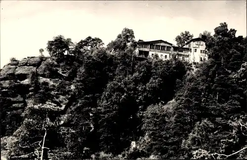 Ak Königstein an der Elbe Sächsische Schweiz, Fels Rauenstein