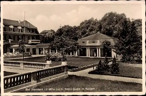 Ak Bad Brambach im Vogtland, Wettinquelle im Kurpark