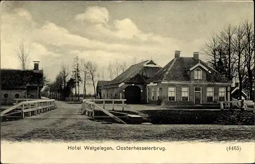 Ak Oosterhesselerbrug Drenthe Niederlande, Hotel Welgelegen